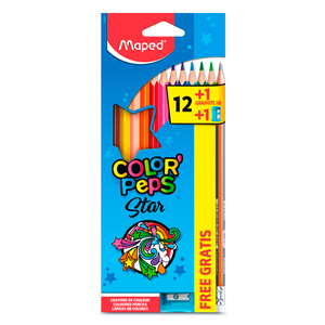 Lápices de Colores Triangulares Maped Color'Peps 12 piezas Incluye Lápiz y sacapuntas Lápices de Colores Triangulares Maped Color'Peps 12 piezas Incluye Lápiz y sacapuntas