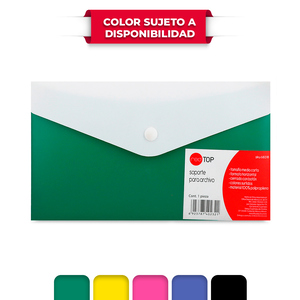 Sobre de Plástico para Archivo Media Carta Red Top Horizontal / Varios Colores Sobre de Plástico para Archivo Media Carta Red Top Horizontal / Varios Colores