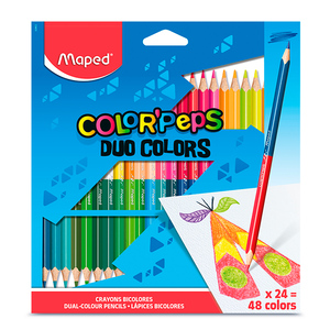 Lápices de Colores Bicolores Triangulares Maped Color'Peps Duo 24 piezas Lápices de Colores Bicolores Triangulares Maped Color'Peps Duo 24 piezas