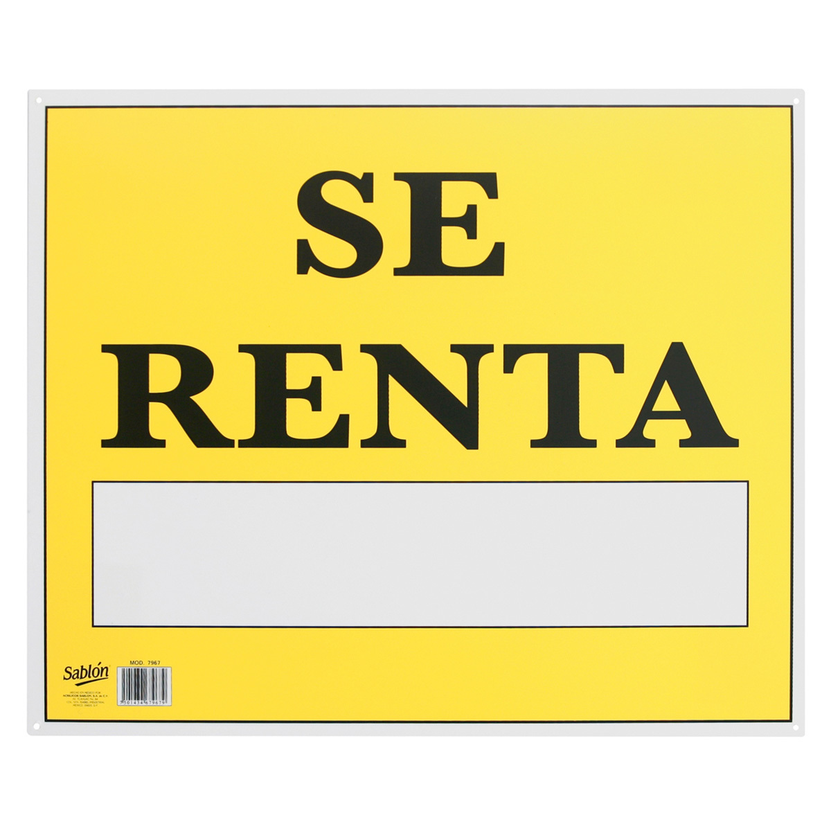 Letrero Se Renta Sablón 34 x 50 cm