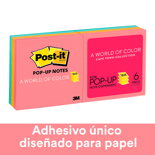 Notas Adhesivas Post-It Pop-Up Capetown 7.6 x 7.6 cm