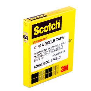 Cinta Adhesiva Doble Cara 3M Scotch 665 / Transparente / 12 mm x 33 m / 1 pieza