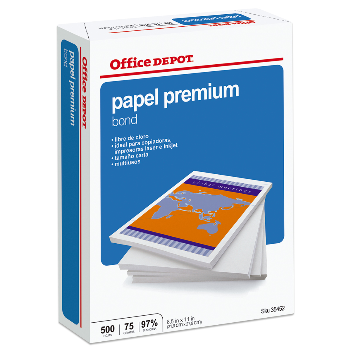 PAPEL BOND OFFICE DEPOT PREMIUM (1 RESMA, CARTA) Papel Bond Impresión y Copiado Papel PAPEL BOND OFFICE DEPOT PREMIUM (1 RESMA, CARTA) Papel Bond Impresión y Copiado Papel