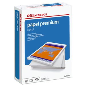 Papel Bond Office Depot Premium Carta 500 hojas Blanco