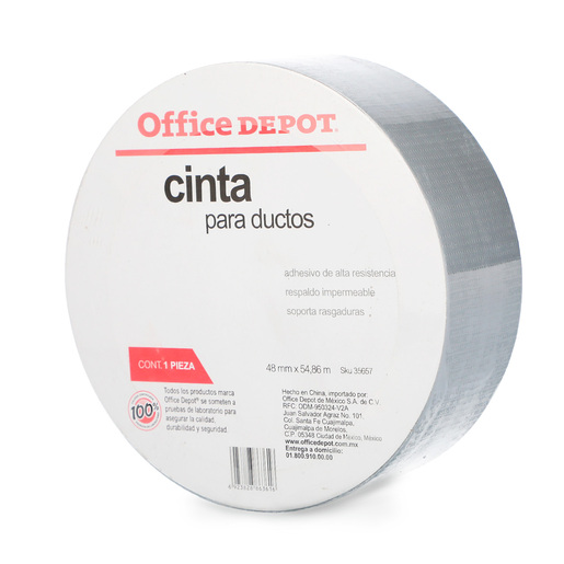 Cinta Adhesiva para Ductos Office Depot / 54.86 m x 4.8 cm / Gris