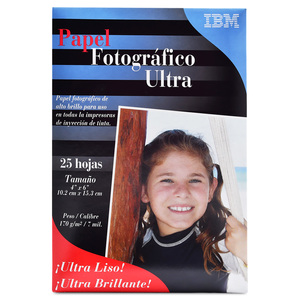 Papel Fotográfico IBM Premium 17RT944 / 25 hojas / 4 x 6 / 210 gr