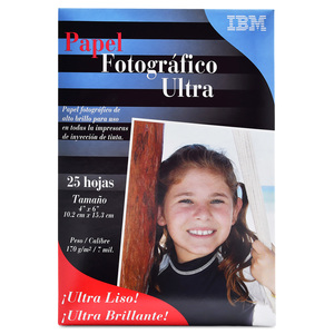 Papel Fotográfico IBM Premium 17RT944 / 25 hojas / 4 x 6 / 210 gr Papel Fotográfico IBM Premium 17RT944 / 25 hojas / 4 x 6 / 210 gr