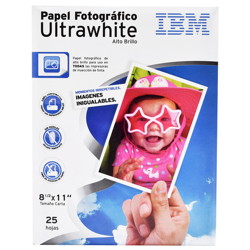 Papel Fotográfico IBM Premium 1737945 / 25 hojas / Carta / 200 gr