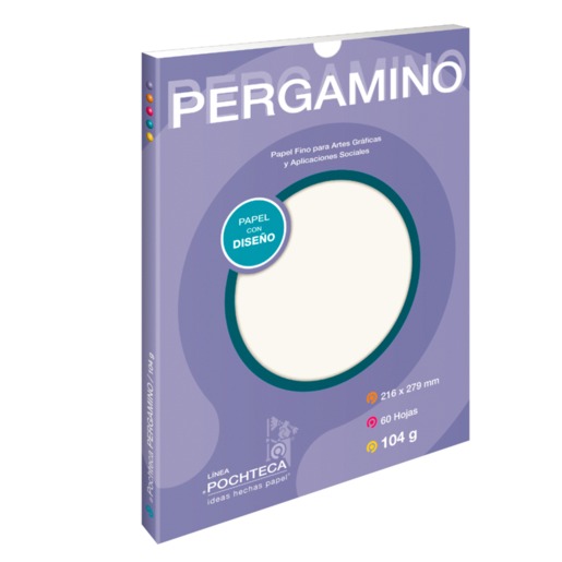 PAPEL TEXTURIZADO POCHTECA PERGAMINO (104G, 60 HOJAS)