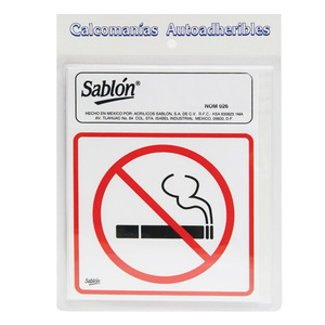 Calcomanías Prohibido Fumar Sablón 12 x 11 cm 3 piezas Calcomanías Prohibido Fumar Sablón 12 x 11 cm 3 piezas
