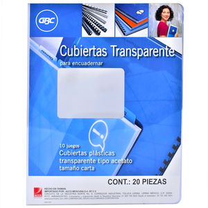 CUBIERTAS PLASTICAS GBPLAK CARTA (ACETATO, 20 PZ.) CUBIERTAS PLASTICAS GBPLAK CARTA (ACETATO, 20 PZ.)