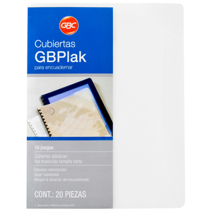 CUBIERTAS PLASTICAS GBPLAK CARTA (CRISTAL, 20 PZ.) CUBIERTAS PLASTICAS GBPLAK CARTA (CRISTAL, 20 PZ.)