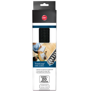 ARILLOS METALICOS 9/16 PULG. GBC (20 PZS., NEGRO) ARILLOS METALICOS 9/16 PULG. GBC (20 PZS., NEGRO)