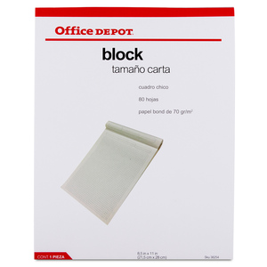 Block Carta Office Depot / Cuadro Chico / 80 hojas