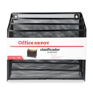 Clasificador Escalonado Triple de Documentos Carta Office Depot / Mesh / Negro