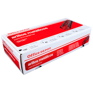 CAJA CON ARILLOS METALICOS OFFICE DEPOT (100 PZA., CAJA CON ARILLOS METALICOS OFFICE DEPOT (100 PZA.,