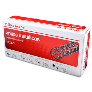 CAJA CON ARILLOS METALICOS OFFICE DEPOT (55 PZA., CAJA CON ARILLOS METALICOS OFFICE DEPOT (55 PZA.,