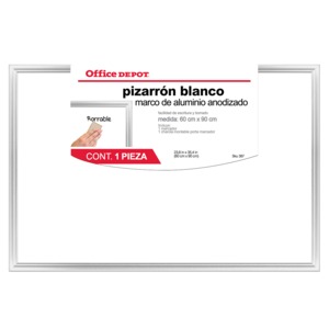 Pizarrón Blanco con Marco de Aluminio Office Depot / Polímero / 60 x 90 cm