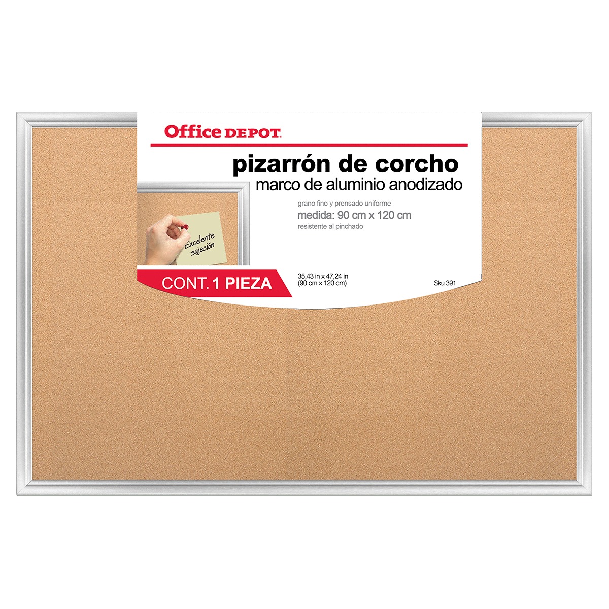 Pizarrón de Corcho Office Depot 90 x 120 cm
