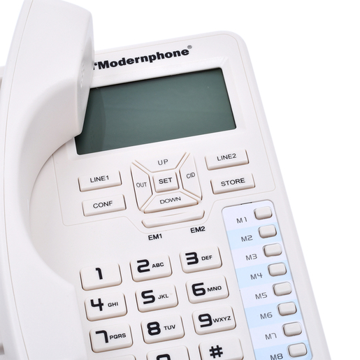 Teléfono Alámbrico Modernphone TC-6400 2 líneas Blanco 