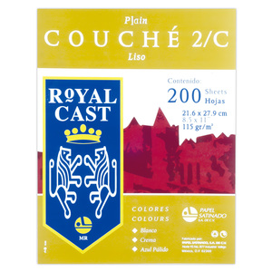 Papel Couché Liso Royal Cast COLI200 / 200 hojas / Carta / Blanco / 115 gr Papel Couché Liso Royal Cast COLI200 / 200 hojas / Carta / Blanco / 115 gr