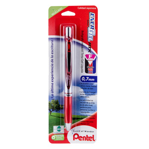 Pluma de Gel Retráctil Pentel Energel RTX Deluxe / Punto fino / Tinta roja / 1 pieza