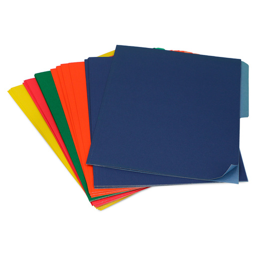 Folders Carta de Papel con Media Ceja Office Depot / Colores surtidos / 25 piezas
