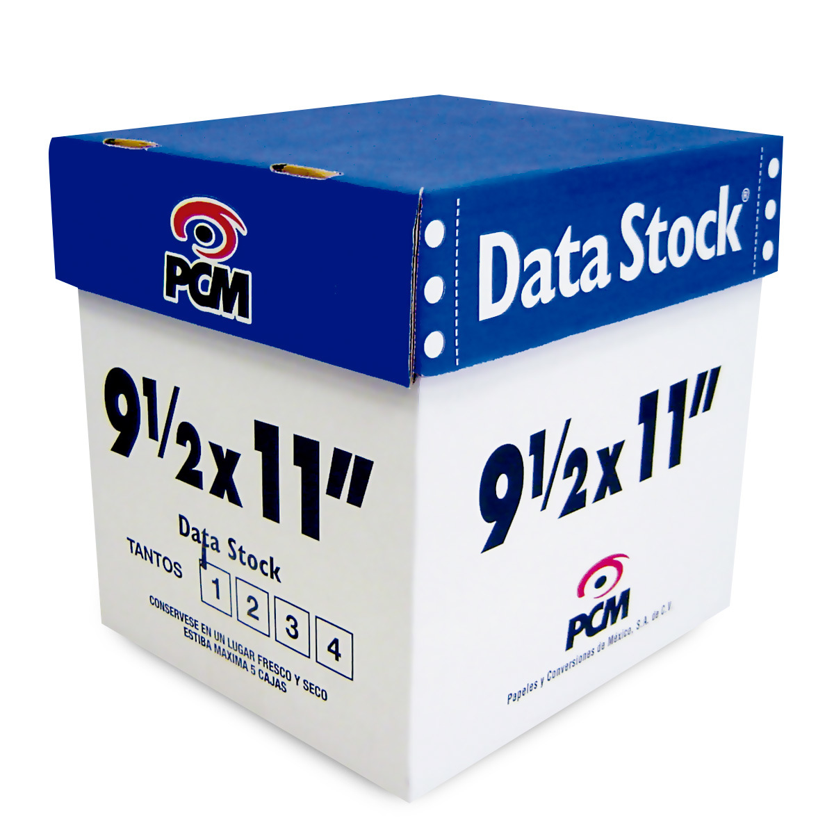 Papel Stock Forma Continua PCM DS00121500B / 1500 hojas / 2 tantos / Carta / Blanco