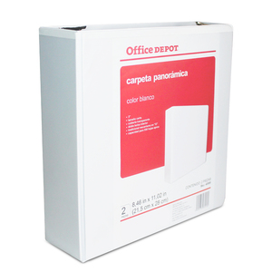 Carpeta Panorámica Carta con Arillo en O de 3 pulgadas Office Depot / 550 Hojas / Blanco / 2 piezas Carpeta Panorámica Carta con Arillo en O de 3 pulgadas Office Depot / 550 Hojas / Blanco / 2 piezas