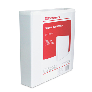 Carpeta Panorámica Carta con Arillo en O de 2 pulgadas Office Depot / 450 Hojas / Blanco / 2 piezas Carpeta Panorámica Carta con Arillo en O de 2 pulgadas Office Depot / 450 Hojas / Blanco / 2 piezas