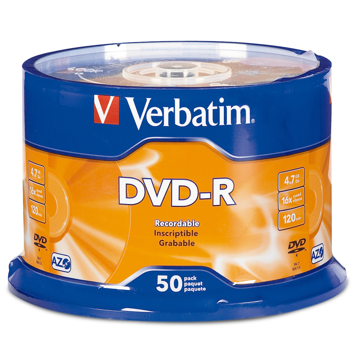 DVD-R VERBATIM 4.7GB 120MIN 16X 50PK | Office Depot Mexico