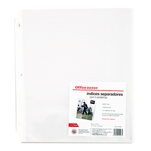 Protectores de Hojas con Separadores Carta Office Depot / Transparente / 5 piezas Protectores de Hojas con Separadores Carta Office Depot / Transparente / 5 piezas