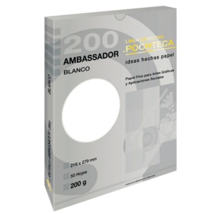 Papel Fino Pochteca Ambassador / 50 hojas / Carta / Blanco / 200 gr
