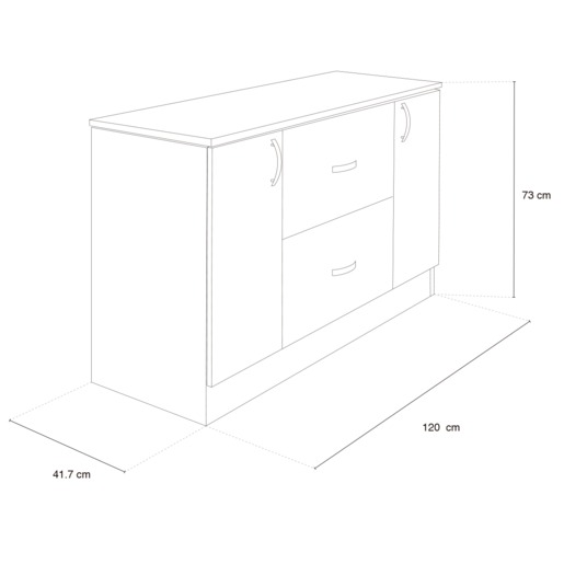 CREDENZA RAMPE METROPOLITAN (CEREZO, 2 CAJONES)
