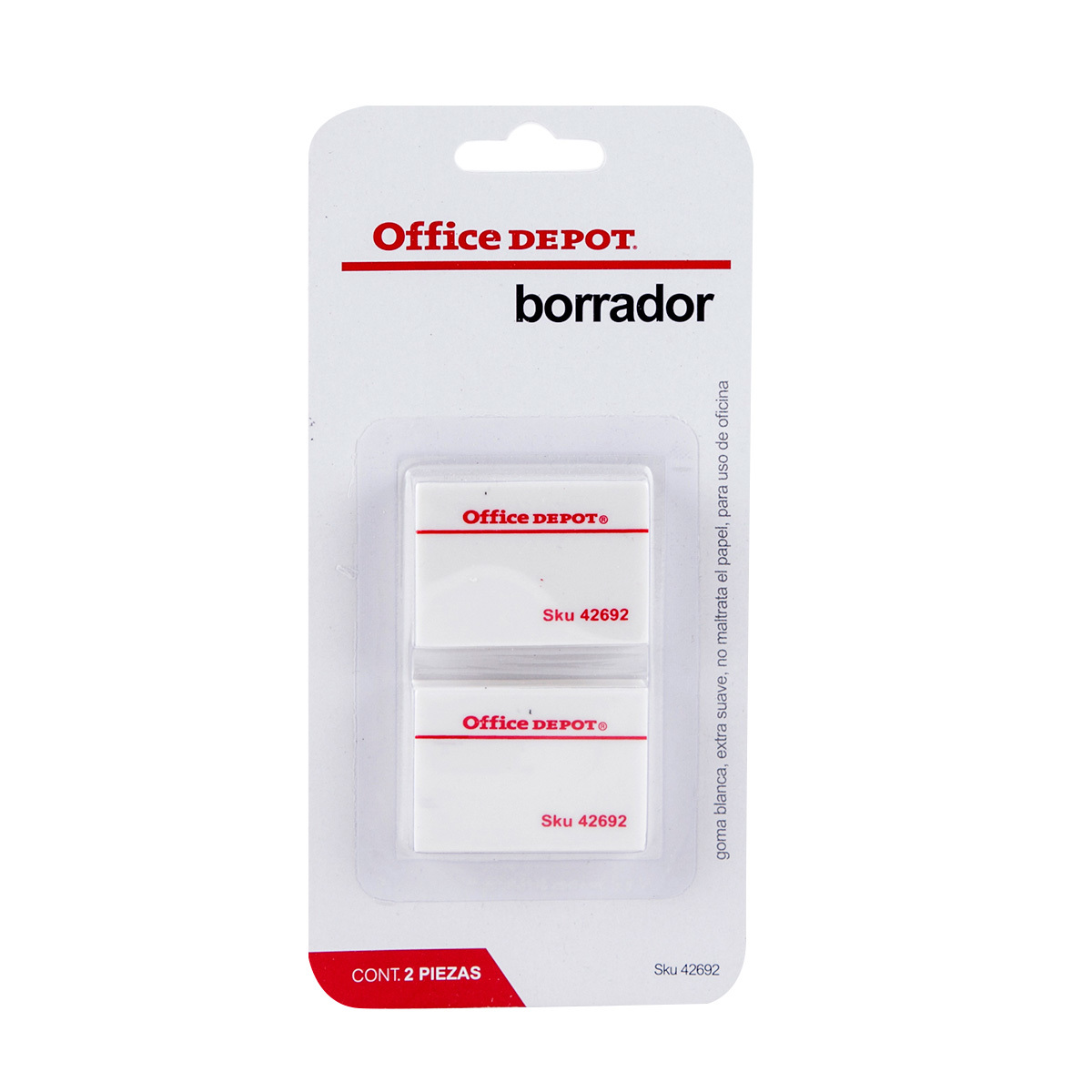 Goma Office Depot Extra suave Blanco 2 piezas | Office Depot Mexico