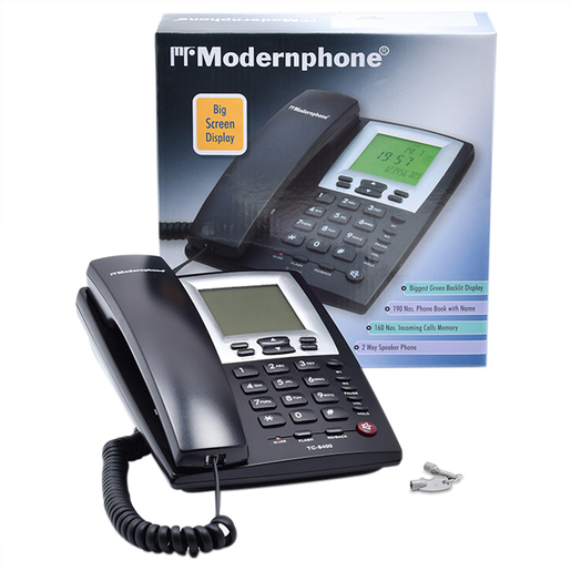 TELEFONO ALAMBRICO MODERNPHONE TC-8400 (NEGRO)