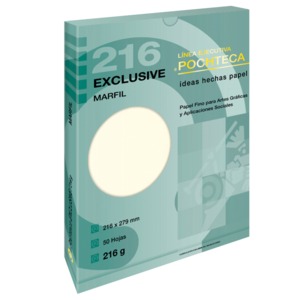 Papel Texturizado Pochteca Exclusive / 50 hojas / Carta / Marfil / 216 gr