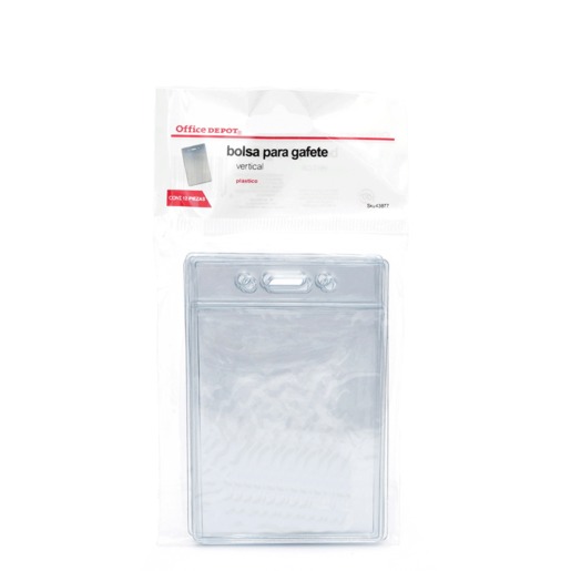 BOLSA PARA GAFETE OFFICE DEPOT VERTICAL (12 PZA., TRANSPARENTE)