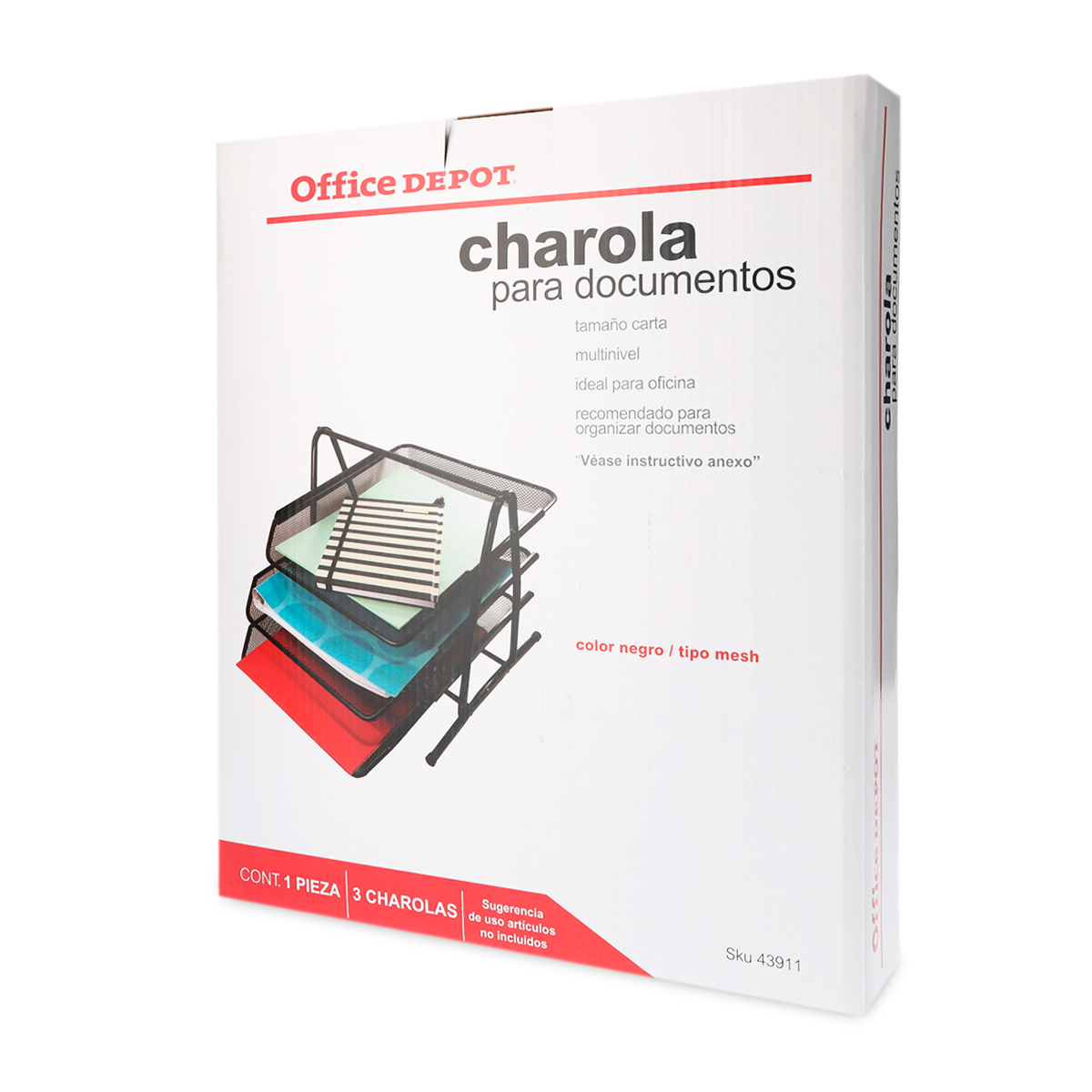 Charola Multinivel para Documentos Carta Office Depot Mesh Negro 3 piezas | Office  Depot Mexico
