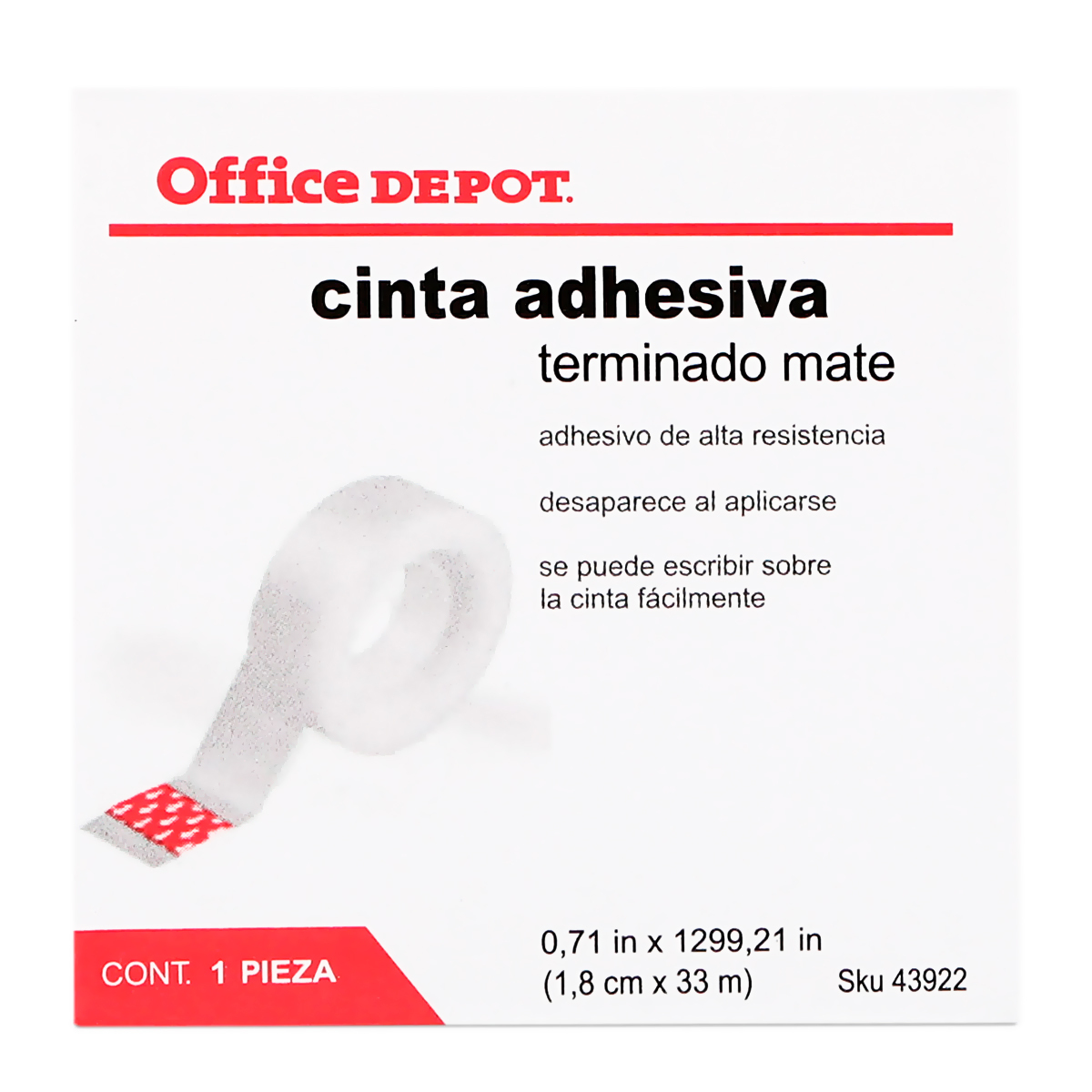 Cinta Adhesiva Invisible Office Depot 33 m x  cm 6 piezas | Office Depot  Mexico