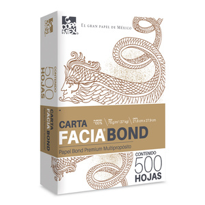 Papel Bond Facia Bond Premium / Carta / 500 hojas / Blanco Papel Bond Facia Bond Premium / Carta / 500 hojas / Blanco