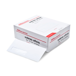 Sobres de Papel con Ventana No 10 Oficio Office Depot / Blanco / 500 Piezas Sobres de Papel con Ventana No 10 Oficio Office Depot / Blanco / 500 Piezas
