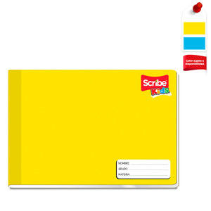 Cuaderno Forma Italiana Cuadro grande 7mm Cosido Scribe 100 hojas Cuaderno Forma Italiana Cuadro grande 7mm Cosido Scribe 100 hojas