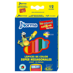 Lápices de Colores Norma Súper Hexagonales Colores 12 piezas Lápices de Colores Norma Súper Hexagonales Colores 12 piezas