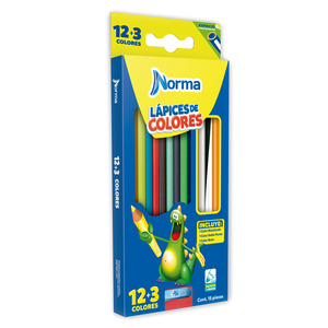 Lápices de Colores con Sacapuntas Redondos Norma 15 piezas Lápices de Colores con Sacapuntas Redondos Norma 15 piezas