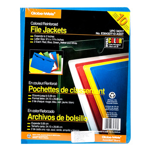 Folders Carta Expandible Globe Weis / Colores surtidos / 10 piezas