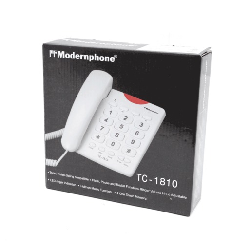 TELEFONO ALAMBRICO MODERNPHONE TC-1810 (BLANCO)