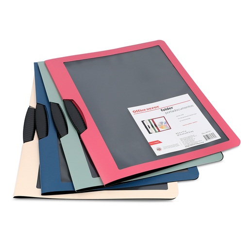 Folders Carta de Plástico con Clip Office Depot / Colores Surtidos / 4 piezas