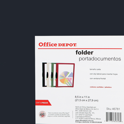 Folders Carta de Plástico con Clip Office Depot Colores Surtidos 4 piezas | Office  Depot Mexico