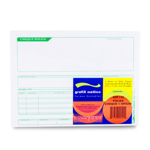 POLIZA DE CHEQUE GRAFIX (1/2 OFICIO, 3 PZS.) POLIZA DE CHEQUE GRAFIX (1/2 OFICIO, 3 PZS.)